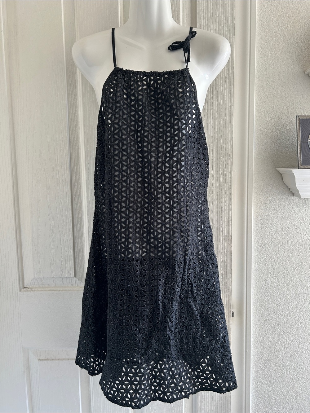 Echo Black Crochet Swim Coverup
